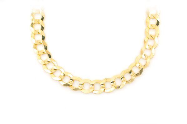 8.5MM Curb Chain 14k Solid Gold Chain