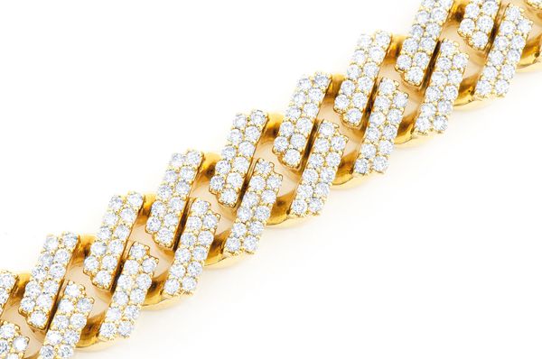 17MM Raised Miami Cuban Link Diamond Bracelet 14k Solid Gold 16.50ctw