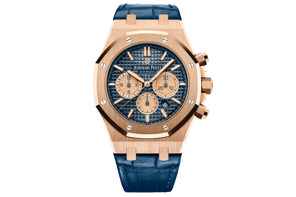 Audemars Piguet - Royal Oak Chrono - 26331or - Rose Gold - Blue Dial Blue Leather