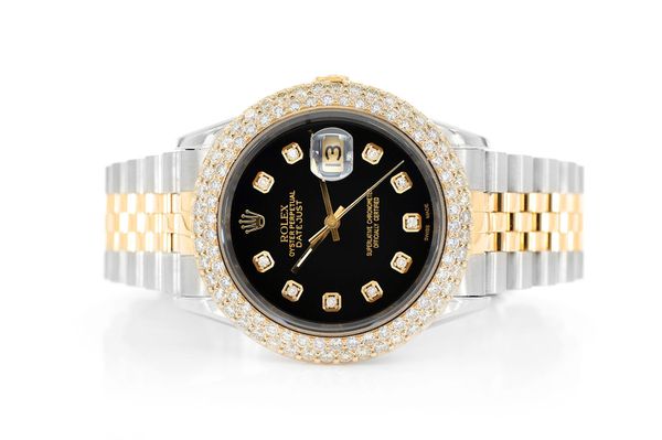 Rolex Datejust 36MM 18k Yellow Gold & Steel (16233) - 4.25ctw Diamond Bezel