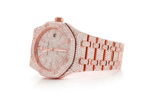 Audemars Piguet Royal Oak 41MM 18k Rose Gold - Fully Iced Out