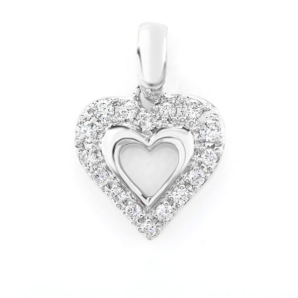 Open Heart Halo Diamond Pendant 14k Solid Gold 0.40ctw