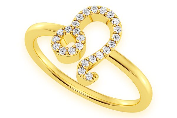 Leo Zodiac Diamond Ring 14k Solid Gold 0.10ctw