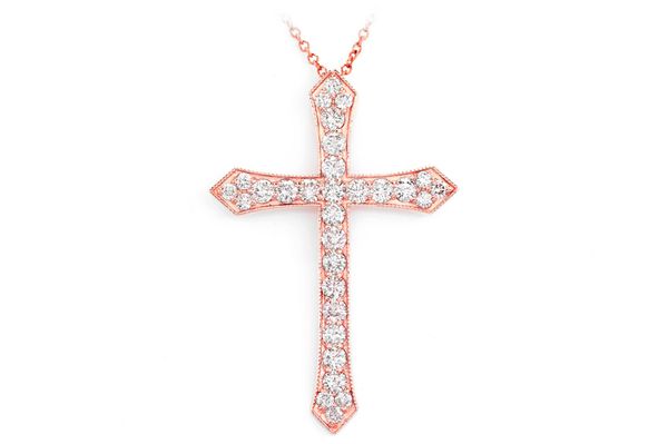 Beaded Nova Cross Necklace 14k   1.85ctw