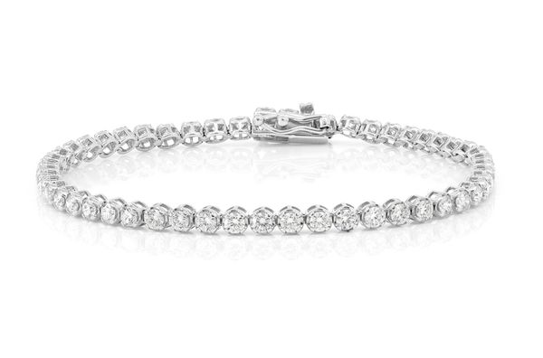 8pt Crown Set Diamond Bracelet 14k Solid Gold 4.00ctw