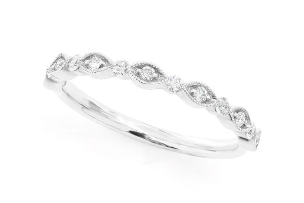 Stackable Diamond Band 14k Solid Gold 0.15ctw