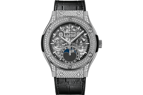 Hublot - Classic Fusion Aerofusion Moonphase Titanium Pavé - 547.nx.0170.lr.1704 - Titanium (rb441)