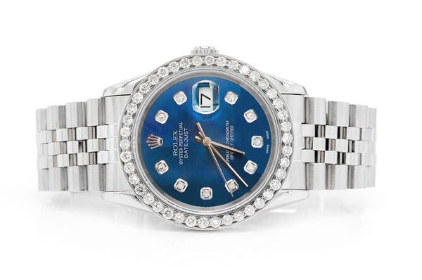 Rolex Datejust 36MM Steel (16200) - 2.00ctw Diamond Bezel