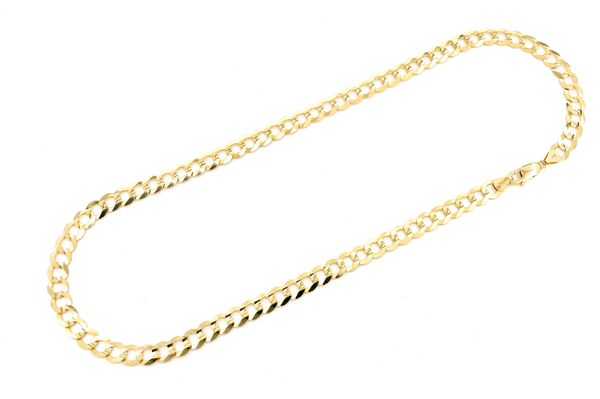 8.5MM Curb Chain 14k Solid Gold Chain