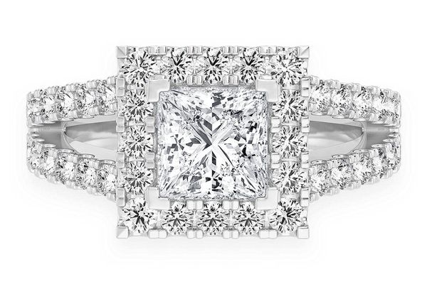 1.00ct Princess Solitaire - Two Row Split - Diamond Engagement Ring - All Natural Vs Diamonds