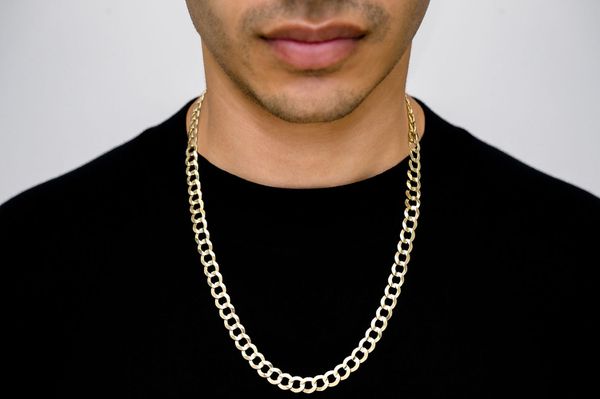 8.5MM Curb Chain 14k Solid Gold Chain