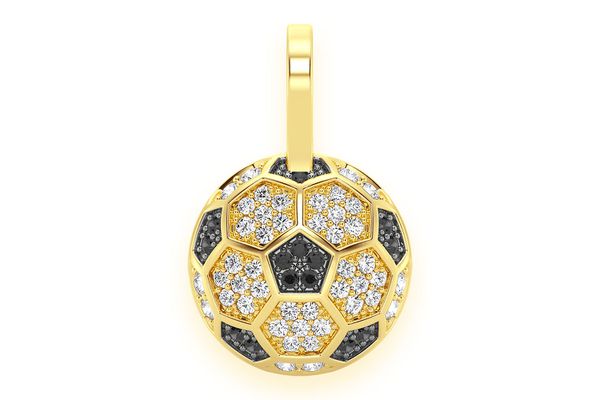 Soccer Ball Futbol Diamond Pendant 14k Solid Gold .25ctw