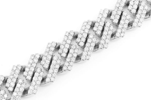 17MM Raised Miami Cuban Link Diamond Bracelet 14k Solid Gold 16.50ctw