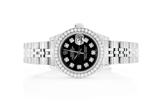 Rolex Datejust 26MM Steel (79240) - Custom Dial & 0.87ctw Diamond Bezel