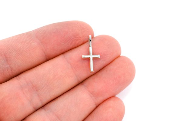 Angled Cross Pendant 14k Solid Gold