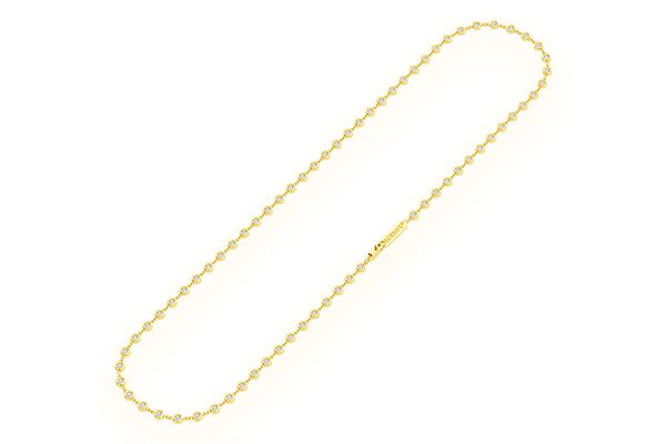 Eternity Round Bezel Set Diamond Necklace 14k Solid Gold 3.75ctw