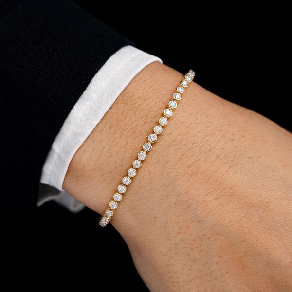 Bezel Set Tennis Bracelet 14k   2.00ctw