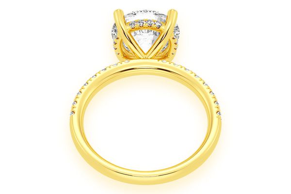 Thinn - 3.00ct Round Solitaire - One Row Under Halo - Diamond Engagement Ring - All Natural Vs Diamonds