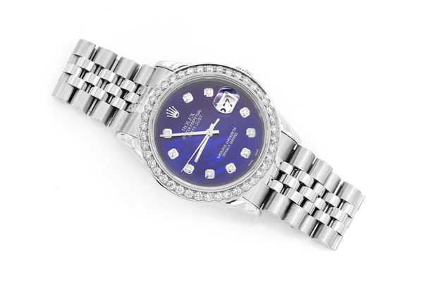 Rolex Datejust 36MM Steel (16234) - 2.20ctw Diamond Bezel