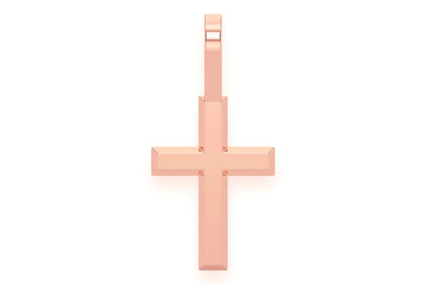 Angled Cross Pendant 14k Solid Gold