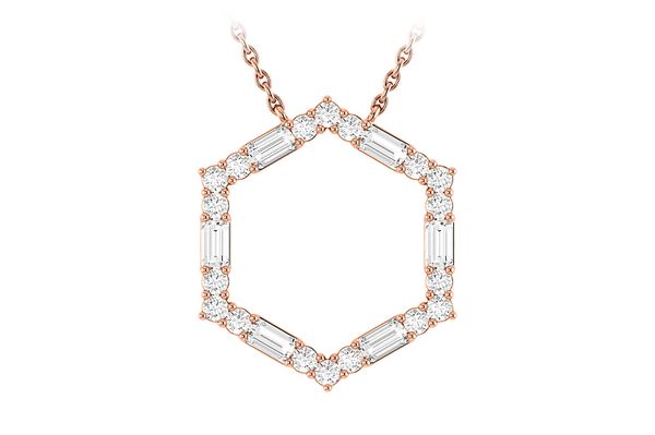 Hexagon Baguette Pendant 14k   .25ctw