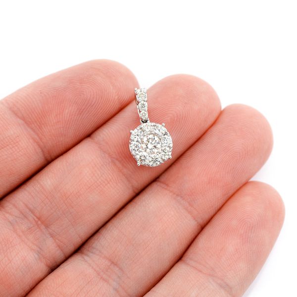 Solitaire Mosaic Diamond Pendant 14k Solid Gold 1.00ctw 