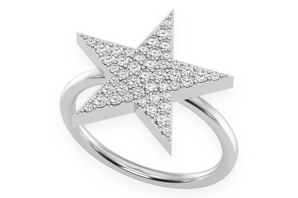 5 Point Star Ring 14k Solid Gold 0.35ctw 