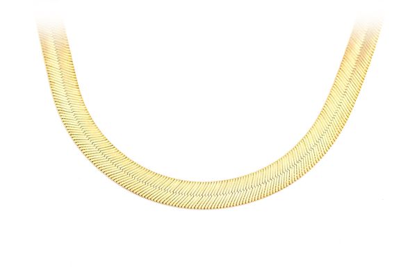 6.5MM Herringbone 14k Solid Gold Chain 20in