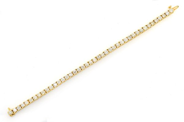 22ptr Prong Set Diamond Tennis Bracelet 14k Solid Gold 8.30ctw