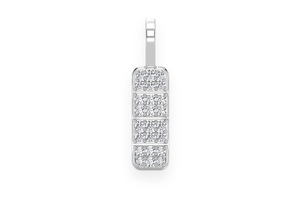 Bar Pill Diamond Pendant 14k Solid Gold .25ctw