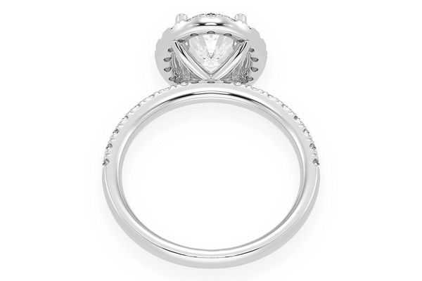 Thav - 1.00ct Oval Solitaire - Scallop Halo One Row - Diamond Engagement Ring - All Natural Vs Diamonds