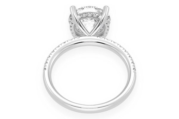 Thinn - 3.00ct Round Solitaire - One Row Under Halo - Diamond Engagement Ring - All Natural Vs Diamonds