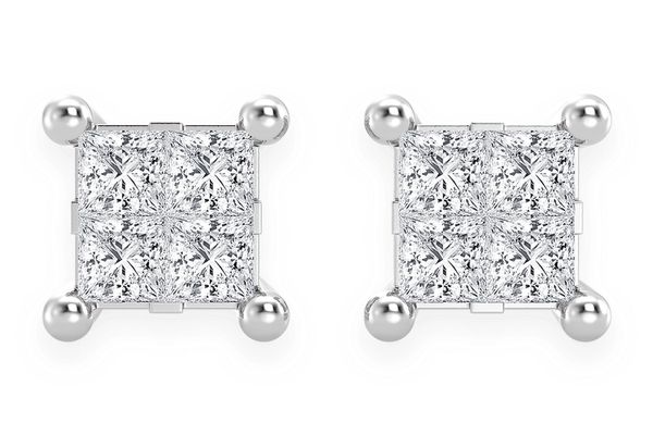 1.00ctw Quad Stud Diamond Earrings 14k Solid Gold 