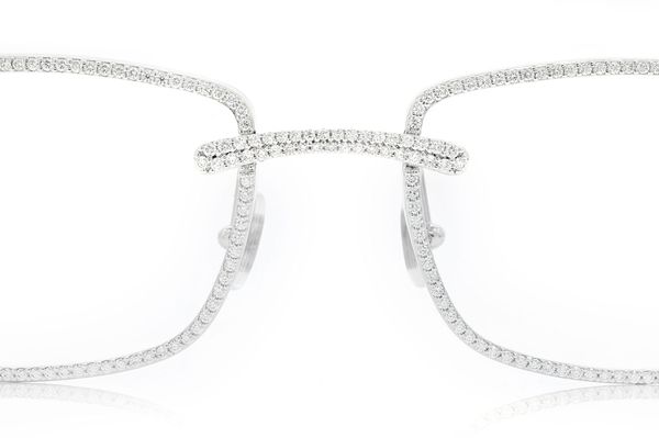 Cartier Steel Tone Panther Glasses Diamond Rims - 3.00ctw - White Gold