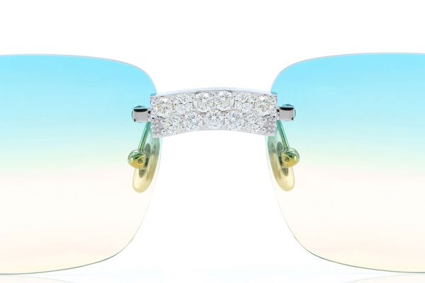 Cartier Glasses Iced Out Diamond Rimless - 3.50ctw - White Gold