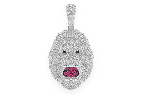 Gorilla Diamond Pendant 14k Solid Gold 4.50ctw