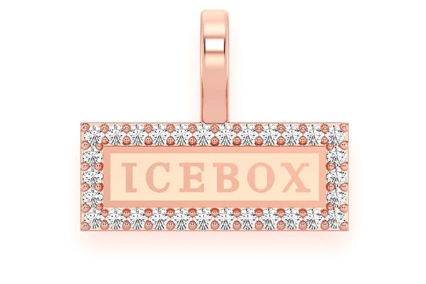 Icebox Logo Diamond Pendant 14k Solid Gold .10ctw