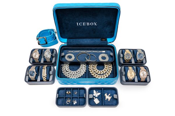 Icebox Icebox Leather World Traveler Watch Case 8 Watches