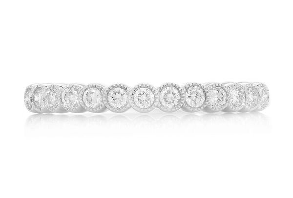 Diamond Bezel Set Stackable Band 14k Solid Gold 0.20ctw