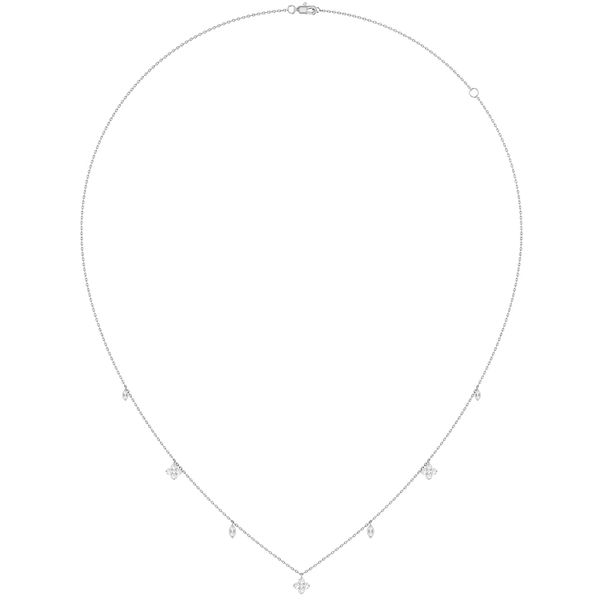 Clover Dangle Necklace 14k   .25ctw