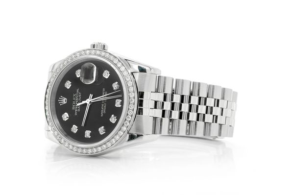 Rolex Datejust 36MM Steel (16200) - 1.00ctw Diamond Bezel