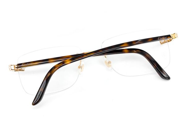 Cartier Glasses Iced Out Diamonds Rimless - 2.00ctw - Yellow Gold