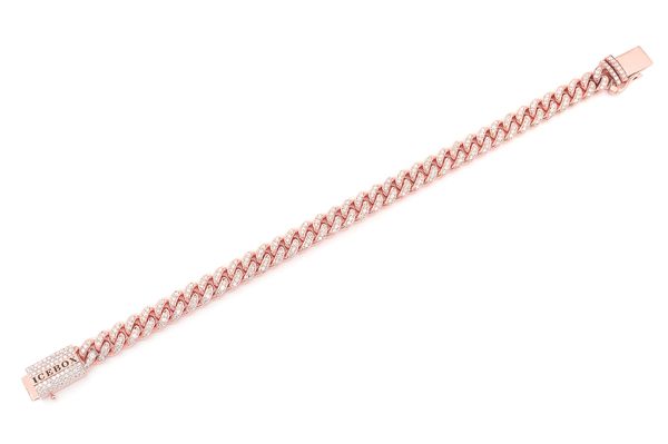 8MM Miami Cuban Diamond Bracelet 14k Solid Gold 4.00ctw