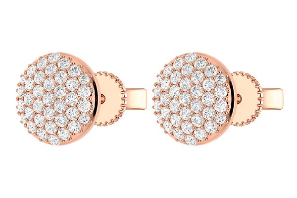 Dome Diamond Stud Earrings 14k Solid Gold 0.50ctw