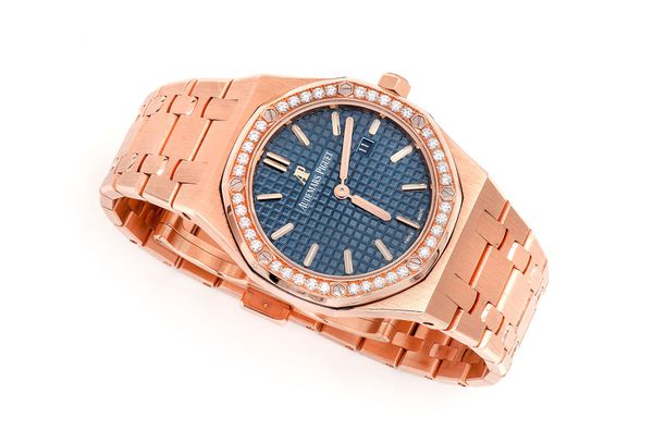 Audemars Piguet 33MM Royal Oak 18k Rose Gold - Factory Diamonds - Quartz