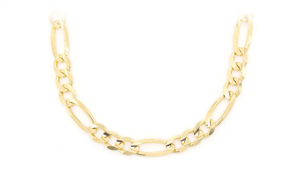 7MM Figaro Bracelet 14k Solid Gold