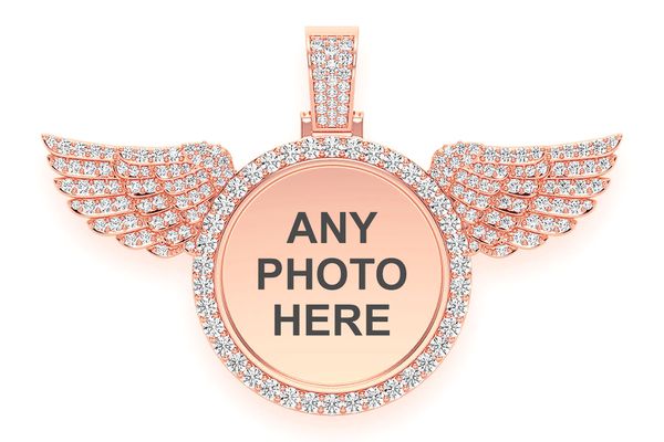 Winged Picture Diamond Pendant 14k Solid Gold 6.33ctw