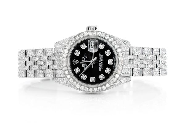 Rolex Datejust 26MM Steel (179160) - 8.00ctw Diamond Bezel