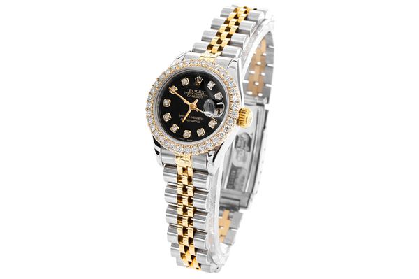 Rolex - Datejust 26 - 69173 - Steel & Gold - Custom Diamond Bezel & Dial - (500-05796)