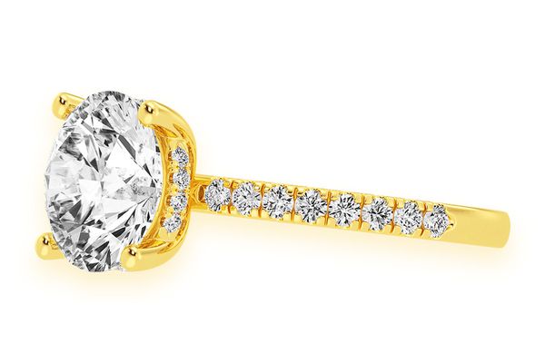 Thinn - 3.00ct Round Solitaire - One Row Under Halo - Diamond Engagement Ring - All Natural Vs Diamonds